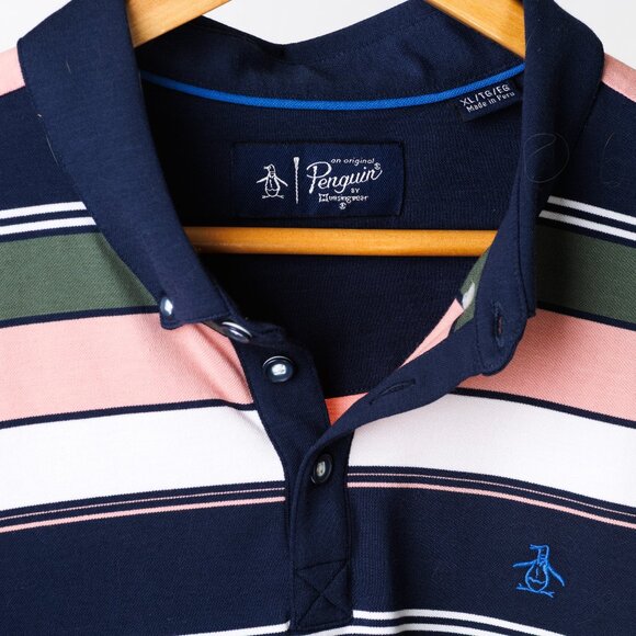 Original Penguin by Munsingwear Striped Polo Shirt XL - Picture 3 of 6